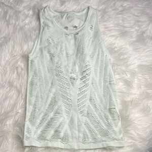 ALO Yoga Women's Distressed White Tank Top